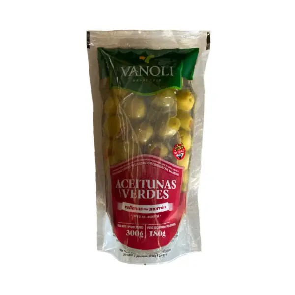 Aceitunas Verdes con Morrón VANOLI 300gr
