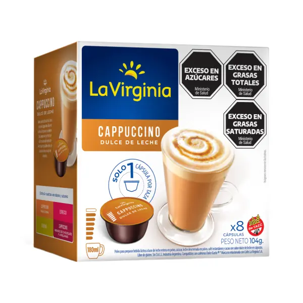 Café Capsula Cappuccino Dulce de Leche LA VIRGINIA 8u